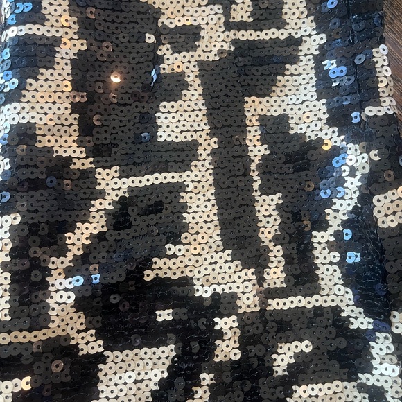 Retro black and metallic white sequined mini skirt by Sans Souci - Picture 6 of 6